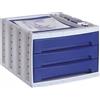 M-Office Freya Módulo Sostenible Serie 6000 Resistencia Producto 100% Reciclado Y Reciclable con 3 Cajones Grandes Y Carcasa En Color Azul