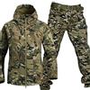 KUMIAO Tuta mimetica militare impermeabile - Set giacca e pantaloni tattici da uomo, in softshell militare, per combattimento militare