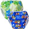 Teamoy 2pcs Baby Nappy riutilizzabile pannolino da nuoto, Turtles Green+ Cars Blue