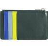 DUDU Porta Carte di Credito Uomo Donna in Pelle, Portafoglio Sottile Piccolo, 4 Porta Tessere Portacarte, con Chiusura a Cerniera Mangrove