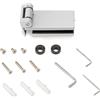 Emuca - Cerniera per anta in vetro, cerniera orizzontale con forcella da 40 mm, per anta da 8-12 mm, alluminio e acciaio, grigio metallizzato