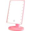 LWODANU 16 LED Vanity Light Touch Switch LED Desktop Storage Makeup Mirror Dressing 360 ° Rotazione Portatile Specchio Luce (Rosa)