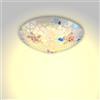 LOGT Plafoniera Tiffany Stile Vintage Rurale Lampada da soffitto Paralume in Vetro colorato Lampada Tiffany Rotondo Classico Fiore Decorazione plafoniera per Soggiorno Camera da Letto corridoio, 40cm