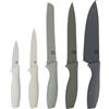 MasterChef Coltelli da Cucina, Collezione di Coltello Chef per Pane, Carne e Verdure, Acciaio Inox, Prova di Calore, Lavabile in Lavastoviglie, 5 Pezzi, Grigio