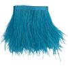 Sowder, orlo sfrangiato con piume di struzzo con nastro di raso per abito, per cucito, artigianato, costumi, decorazioni, confezione da 1,8 m Turquoise