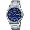 Casio MTP-V006D-2B Men's Stainless Steel Easy Reader Blue Dial Day Date Analog Dress Watch