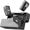 DJI Mic 2 (2 TX + 1 RX + Custodia di ricarica), microfono wireless integrato, eliminazione intelligente del rumore, registrazione interna in float a 32 bit, 250 m di distanza, per iPhone e Android