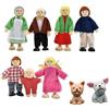 Bogoro Persone Pupazzi Flessibili Bogoro Casa Delle Bambole In legno Con 2 Cuccioli Famiglia Bambole Legno Bambole Casa Delle Bambole Imaginative Play ToyPer Casa Delle Bambole, Idea Regalo
