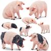 TOYMANY Set di 8 figurine realistiche di maialini, figure di maialini in plastica, giocattoli di animali da fattoria, regalo di compleanno di Natale per bambini piccoli