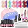 PEACECOLOR Kit Semipermanente Unghie 20 Colori Smalti in Gel 36W LED UV Nail Lampada Set per Manicure Soak off Base Top Coat Nail Glue Nail Strass Essenziale Strumento per Unghie DIY