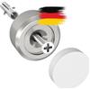 Raumhero Fermaporta da parete in acciaio inox (1 pezzo) da avvitare - 100% Made in Germany - Tampone da parete - fermaporta da parete - Design elegante per la casa (per forare, bianco)