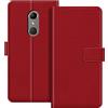 MILEGAO Custodia per Vodafone Smart N9, custodia magnetica in pelle PU di alta qualità con porta carte e cavalletto, custodia a libro alla moda per Vodafone Smart N9 5.5 pollici rosso