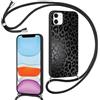 Foonary Cover con Cordino per Apple iPhone 11 6,1, Custodia con Laccio Collana Tracolla Aesthetic Disegni Morbido Antiurto TPU Necklace Regolabile Protettiva Corda Case per iPhone 11, Leopardata