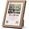 3-B MEGA - Cornice portafoto marrone (rovere con venature ottiche del legno dense), 13 x 18 cm, cornice in legno, cornice portafoto con vetro acrilico