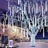 JIMACRO Luci a Corda Solare, 30cm 10 Tubi Catena Luminosa Solare Da Esterno Meteor Luci LED Fairy String Lights Per Giardino, Patio Albero Festa Natale Halloween Matrimonio
