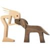 Jognee Statuetta in Legno Fatta a Mano, Ornamento Intagliato in Legno a Forma di Cucciolo, Regalo che Scalda il Cuore per gli Amanti dei Cani, Decorazione per Casa