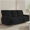 FANSU Copripoltrona Relax Reclinabile Elettrica Universale, Elasticizzato Copripoltrona 3 posto con Tasche, Fodere Poltrona Relax Lavabile Rimovibile (Nero)