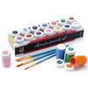 int!rend Set Colori Acrilici per Dipingere - 14 Tubetti da 18 ml - Pittura per Legno Decoupage Bricolage Modellismo - Colori per Dipingere Sassi su Tela Argilla - Kit Vernice e 3 Pennelli