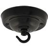ElekTek Rosone da soffitto con gancio diametro 108 mm Finiture metallizzate colori verniciati a polvere per lampade a sospensione e lampadari Nero Jet