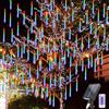 Acxilexy Solari Luci Della Pioggia di Meteore, 30cm 10 Tubes 240 LEDs Luci Pioggia Meteore, IP67 Impermeabili Luci di Natale da Esterno, Luci Pioggia di Meteoriti per Feste, Giardino, Albero