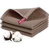 Tibapla Strofinacci Cucina 3Pcs Strofinacci da Cucina Asciugamani da Cucina In 100% Cotone Strofinacci Cucina Cotone Moderni per La Pulizia e L'Asciugatura Rapida di Piatti, 34x34cm (Colore caffè)