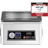 CASO VacuChef 50 - Aspirapolvere a camera in acciaio inox, 70 l/min, 4 camere, doppia saldatura (2 mm), funzione marinatura, con 30 sacchetti per sigillo, guarnizione di ricambio e tubo sottovuoto,
