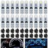Nizirioo Set di 20 lampadine con base in vetro, DC 12 V T5 LED con attacco girevole, luce per tachimetro, luce per tachimetro auto, lampadina per tachimetro, lampadina per segnalatore (Blu ghiaccio +