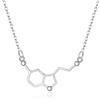 Clearine 925 Argento Happiness Neurotransmitter Collana, Serotonina Molecola Collana Chimica Compleanno Natale Gioielli Regali per gli amanti della scienza/Donna/Ragazza