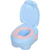 Homcom Vasino Per Bambini dai 6-48 Mesi Antiscivolo Ippopotamo Toilette per Bimbi Blu 40 x 30 x 23cm|Aosom