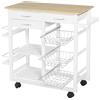 HOMCOM Carrello Cucina salvaspazio. Carrello Portafrutta bianco: 3 cassetti, 3 cestelli, 2 portaspezie, 2 ripianie e 4 ruote, 92 x 37 x 82cm|Aosom