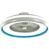 V-TAC VT-5022 Ventilatore da soffitto 45W motore AC corpo bianco e anello interno blu con lampada led 35W 3IN1 CCT e telecomando - sku 217934