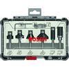 Bosch Professional Set Frese da 6 pz. per Profilare Smussare e Scanalare, per Legno, Accessorio Fresatrici Verticali con Codolo di 6 mm