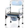 Cecaylie Sedia per WC per senior, portatile, regolabile in altezza, 42-54 cm, con seduta imbottita e secchio per WC, antiscivolo per camera da letto e bagno