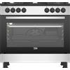 Beko GM15122DXB - Cucina a Libera Installazione Inox 90x60 cm 5 Fuochi con Forno Elettrico Ventilato