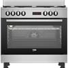 Beko GM15325DX - Cucina a Libera Installazione Inox 90x60 cm 5 Fuochi gas Forno Elettrico Termoventilato Classe A