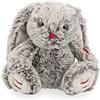 KALOO Rosso Leo Grigio Prestige 24 cm-Piccolo Morbido Peluche in Pelliccia di Seta-Doudou Coniglio Grandi Orecchie-Fin dalla Nascita, K223002, Colore