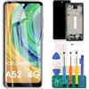 SRJTEK INCELL per la Sostituzione dello Schermo di Samsung Galaxy A52 4G per Il Touch Screen di SM-A525F Kit di Riparazione del digitalizzatore (con Cornice, Nero)