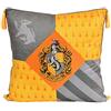 Elbenwald Harry Potter cuscini con nappe nella progettazione Tassorosso con toppa stemma ricamato nei colori casa grigia 48 x 48 cm
