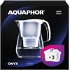AQUAPHOR Filtro dell'acqua Onyx Blanc incl 3 filtro MAXFOR+ I Filtro dell'acqua dall'aspetto in vetro 4,2l I Riduce il calcare e il cloro I Perfetto per la famiglia I Qualità premium Caraffa