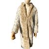 Cappotto in pelliccia finta volpe con cappuccio caldo e alla moda stampa leopard