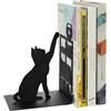 Balvi Fermalibri Fishing Cat Colore nero fermalibri con effetto decorativo figura gatto, e la bibliot