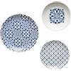 Guzzini - LE MAIOLICHE Set 6 Posti Tavola, Piatti Piani, Piatti Fondi, Piatti Frutta/Dessert - Blu Mediterraneo - 10290976