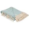 DII Chevron - Coperta in cotone con telaio a mano, 50 x 60 cm, colore: Blu tempesta