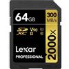 Lexar 64GB 2000X SDXC UHS-II Gold Series 8K Class 10