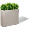 KLORIS Vaso Fioriera alta rettangolare recinzione siepe separé BLOG 70 TORTORA polietilene cm 70x30 altezza cm 70 Tutta Capienza