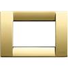 Vimar 16733.32 IDEA Placca elettrica classica 3 moduli, metallo pressofuso, dimensioni 12 x 8.2 x 0.925 cm, oro lucido