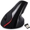 Aflytep Mouse da ottico ergonomico verticale wireless da 2,4 Ghz 5D 2400DPI nero