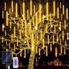 JIMACRO Luci a Corda Solare, 30cm 10 Tubi Catena Luminosa Solare Da Esterno Meteor Luci LED Fairy String Lights Per Giardino, Patio Albero Festa Natale Halloween Matrimonio