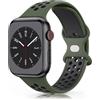 Meliya Cinturino per Apple Watch 45mm 44mm 46mm 49mm 42mm 41mm 40mm 38mm, Cinturino in Silicone per iWatch Series 10 9 8 7 6 5 4 3 2 SE Ultra (Verde scuro/nero, 42mm(Series 3 2 1)/44mm/45mm/46mm/49mm)
