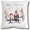 GioCandles Cuscino con cane e padrone con nome idea regalo per amante dei cani cinofili cagnolini in memoria solo federa o con imbottitura 40x40 cm